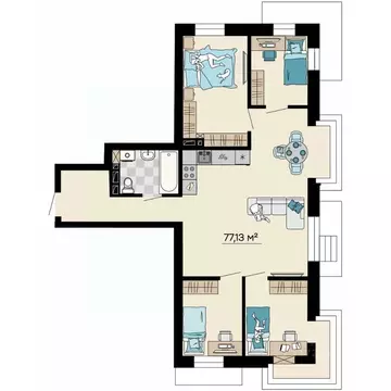 4-к кв. Приморский край, Владивосток ул. Мусоргского, 72/1 (77.13 м)