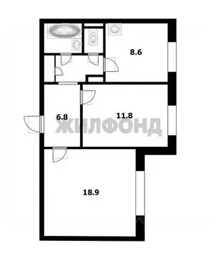 2-к кв. Новосибирская область, Новосибирск ул. Селезнева, 50 (50.2 м)
