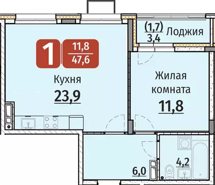 1-к кв. Чувашия, Чебоксары ул. Энергетиков (47.6 м)