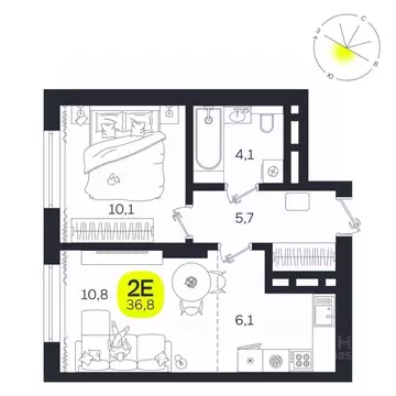 2-к кв. Свердловская область, Екатеринбург Южная Ботаника жилрайон, ...