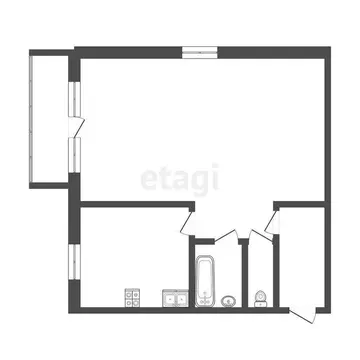 1-комнатная квартира: Тюмень, улица Мира, 29 (29.6 м)