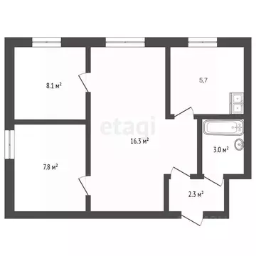 2-к кв. Вологодская область, Вологда ул. Некрасова, 86 (42.6 м)