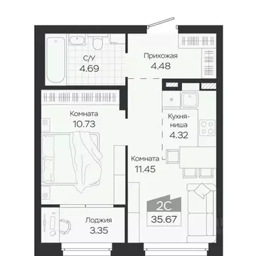 2-к кв. Новосибирская область, Новосибирский район, Краснообск рп ...