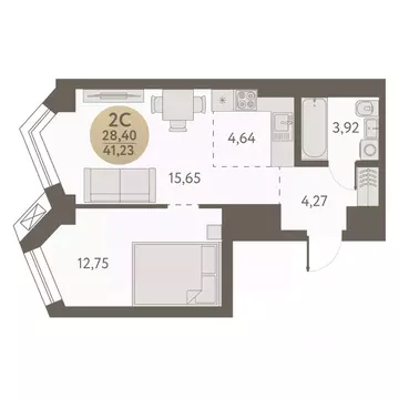 2-к кв. Новосибирская область, Новосибирск Урбан Пикс жилой комплекс ...