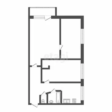 3-комнатная квартира: Тюмень, улица Котовского, 10 (58 м)
