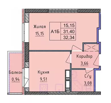 1-к кв. Ярославская область, Ярославль ул. Пашуковская, 11 (32.34 м)