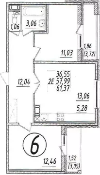 3-к кв. Ленинградская область, Всеволожский район, Кузьмоловский пгт ...