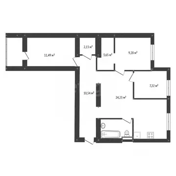 3-к кв. Башкортостан, Уфа ул. Булата Имашева, 3 (72.8 м)