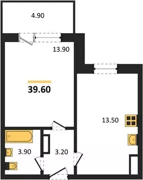 1-комнатная квартира: Пенза, улица Баталина, 29Ак1 (39.6 м)