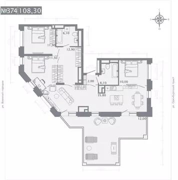 3-к кв. Татарстан, Казань Первомайский жилмассив, Оригана жилой ...