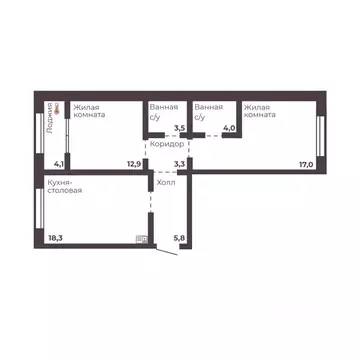 2-к кв. Челябинская область, Челябинск просп. Ленина, 1 (64.8 м)