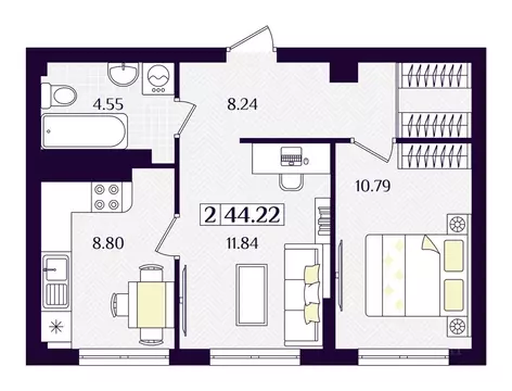 2-к кв. Калининградская область, Зеленоградск ул. Потемкина, 15А ...