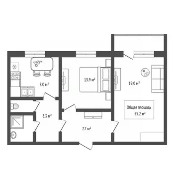 2-к кв. Новосибирская область, Новосибирск Родники мкр, ул. ...