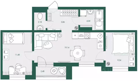 2-к кв. Сахалинская область, Южно-Сахалинск Ново-Александровск п/р, ...