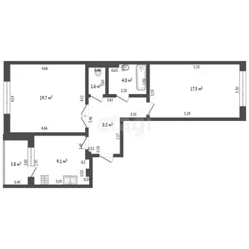 2-комнатная квартира: Стерлитамак, проспект Академика Королёва, 20 ...