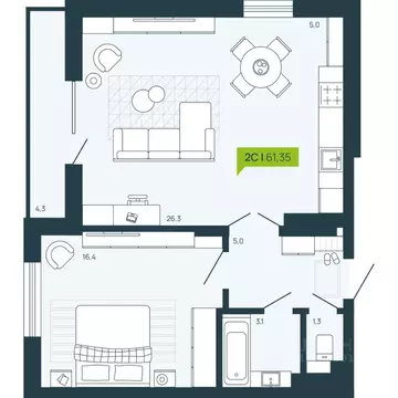 2-к кв. Новосибирская область, Новосибирск Затулинский жилмассив, ул. ...