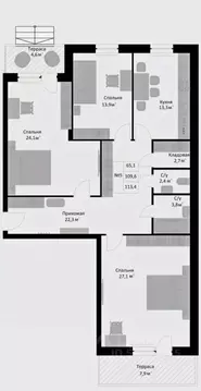 3-к кв. Московская область, Егорьевск муниципальный округ, д. Холмы, ...