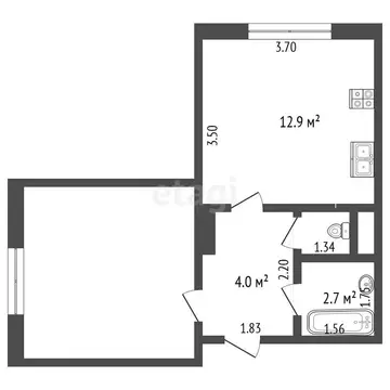 1-комнатная квартира: Омск, 6-й Амурский проезд, 8 (36.7 м)
