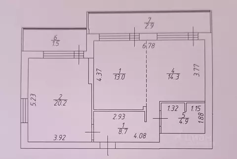 2-к кв. Татарстан, Казань ул. Алексея Козина, 9 (65.7 м)