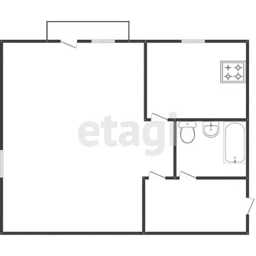 Квартира, 1 комната, 35.4 м