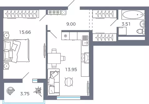 1-к кв. Самарская область, Волжский район, Лопатино с/пос, пос. ...