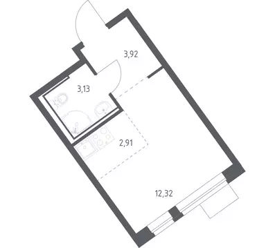 Студия Москва Молжаниново жилой комплекс, к6 (22.28 м)