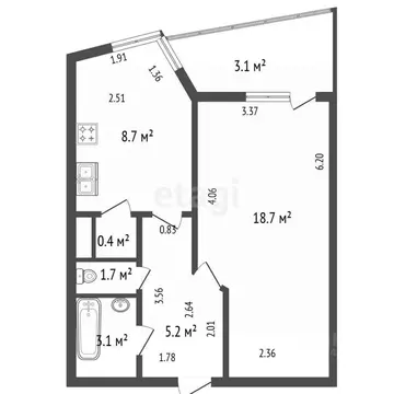 1-к кв. Санкт-Петербург Пловдивская ул., 1/10 (37.8 м)