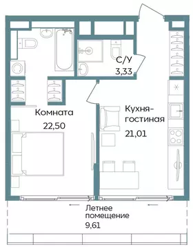 2-комнатная квартира: Республика Крым, Саки, курортный кластер Темпо ...