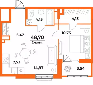2-к кв. Хабаровский край, Хабаровск Брянский пер. (48.7 м)