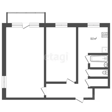 2-к кв. Ханты-Мансийский АО, Сургут ул. Республики, 84 (43.7 м)