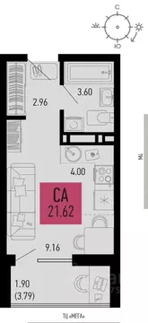 1-к кв. Ростовская область, Аксай  (21.62 м)