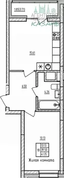 1-к кв. Татарстан, Казань ул. Аделя Кутуя, 86а (41.35 м)