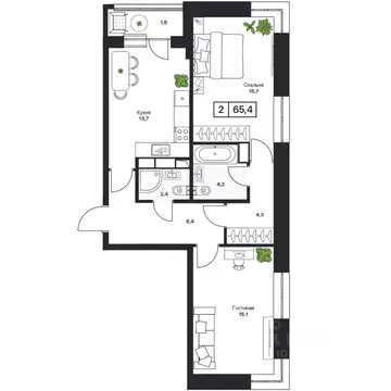 2-к кв. Московская область, Пушкино Пушкино Град жилой комплекс, к2 ...