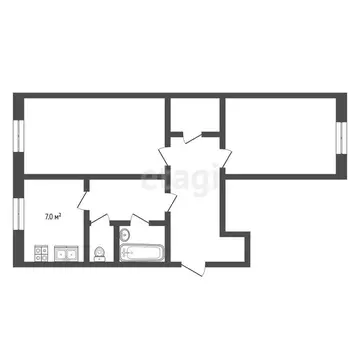 2-комнатная квартира: Новокузнецк, Пионерский проспект, 14 (61.6 м)