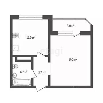 1-к кв. Тюменская область, Тюмень Кремлевская ул., 110к2 (43.0 м)