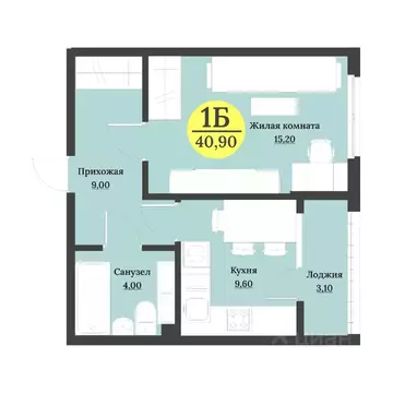 1-к кв. Ставропольский край, Невинномысск бул. Мира (40.9 м)