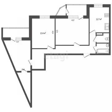 4-к кв. Калужская область, Калуга ул. Калужского Ополчения, 9 (89.6 м)