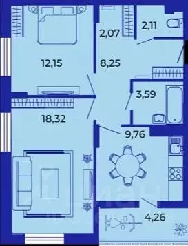 2-к кв. Брянская область, Брянск ул. Имени О.С. Визнюка, 18 (60.1 м)