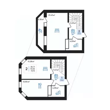 2-к кв. Липецкая область, Липецк Авторский жилрайон,  (72.16 м)