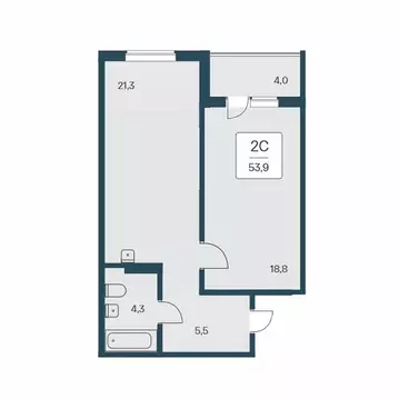 2-к кв. Новосибирская область, Новосибирск Кедровая ул., 80/3 (53.9 м)
