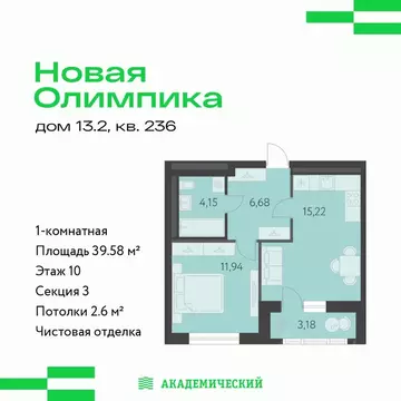 1-к кв. Свердловская область, Екатеринбург ул. Академика Парина, 25 ...