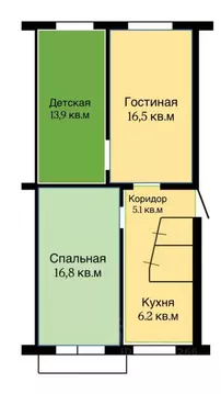 3-к кв. Самарская область, Новокуйбышевск просп. Победы, 28 (61.4 м)