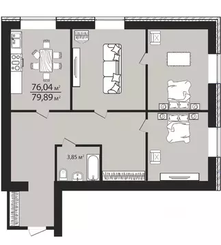 3-к кв. Ульяновская область, Ульяновск ул. Тимирязева, 48А (79.9 м)