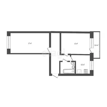 2-комнатная квартира: Псков, улица Труда, 22 (43.5 м)