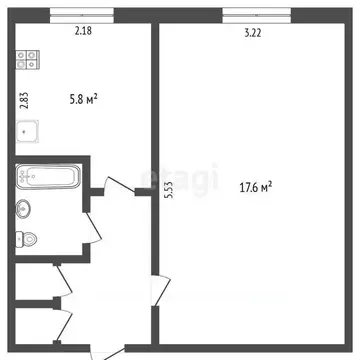 1-к кв. Тюменская область, Тюмень ул. Червишевский Тракт, 15/4 (29.0 ...