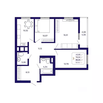3-к кв. Башкортостан, Уфа Затон-Восточный жилрайон, Паруса жилой ...