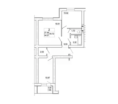2-к кв. Ленинградская область, Коммунар г. Гатчинский муниципальный ...