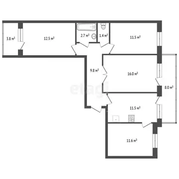 4-комнатная квартира: Аксай, Садовая улица, 20к4 (77 м)