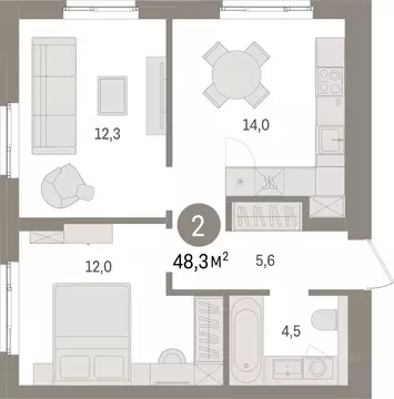 2-к кв. Ленинградская область, Ломоносовский район, Аннинское ...