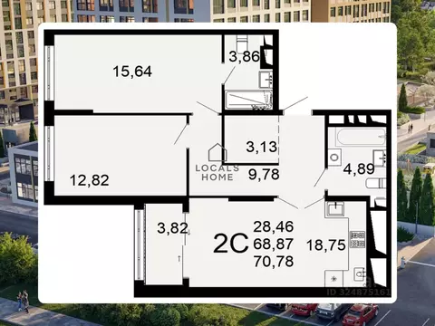 2-к кв. Рязанская область, Рязань Льговская ул., 8 (70.78 м)